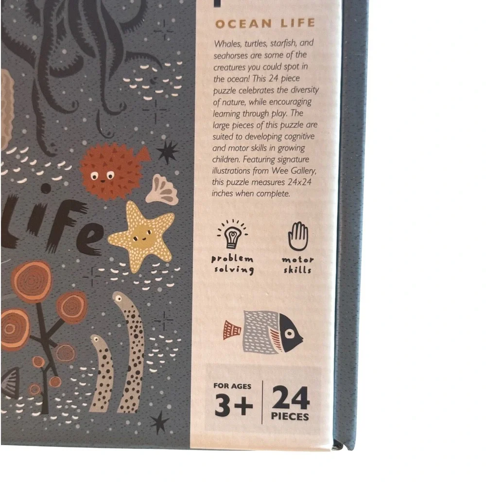 Wee Gallery Montessori Ocean Life Large Floor Puzzle 24 Pieces Open Box NEW